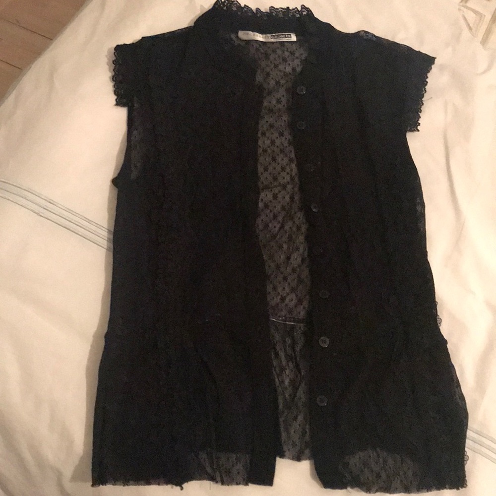Sheer button up half sleeve-T